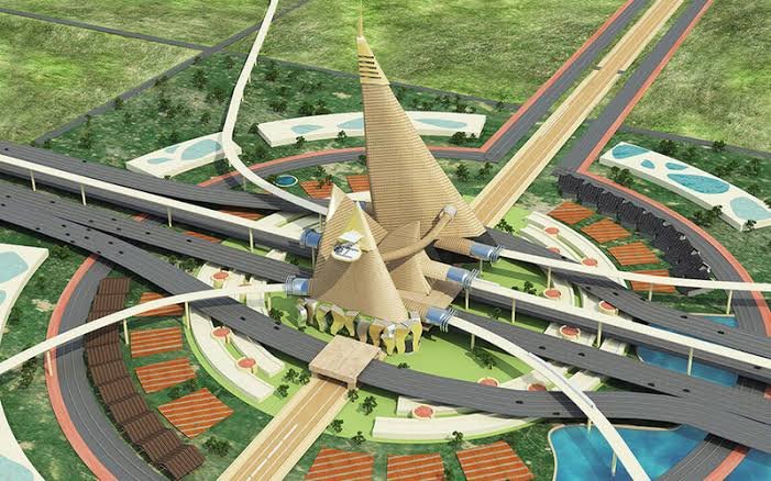 Concept render of a landmark structure at a Dholera interchange